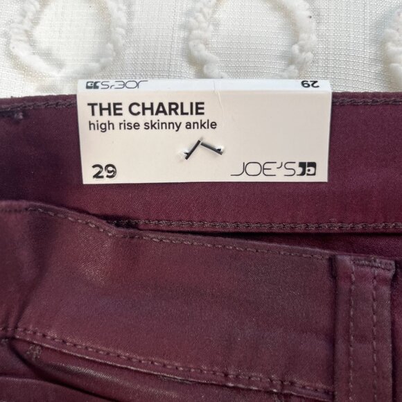 Joe's Jeans The Charlie Faux Leather Pants Women's 29 High Rise Skinny Ankle - Picture 5 of 6